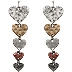 Womens Heart Drop Dangle Metal‎ Fashion Earrings